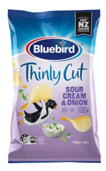Bluebird 薄切酸忌廉洋蔥味薯片 140克
